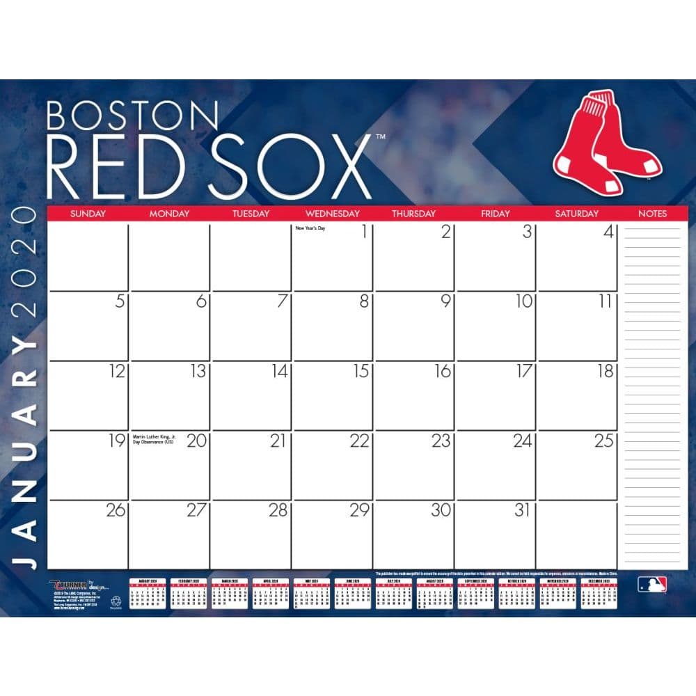 Boston Red Sox Calendar Nady Tallou