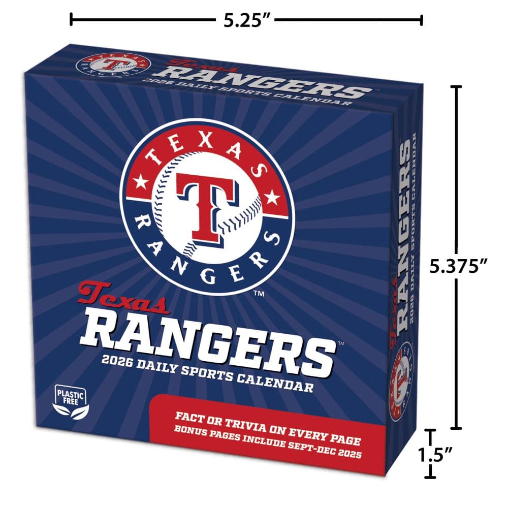 MLB Texas Rangers 2026 Desk Calendar First Alternate Image