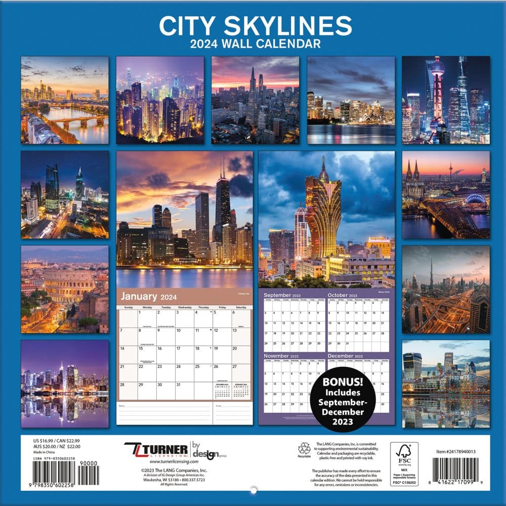 City Skylines 2024 Wall Calendar