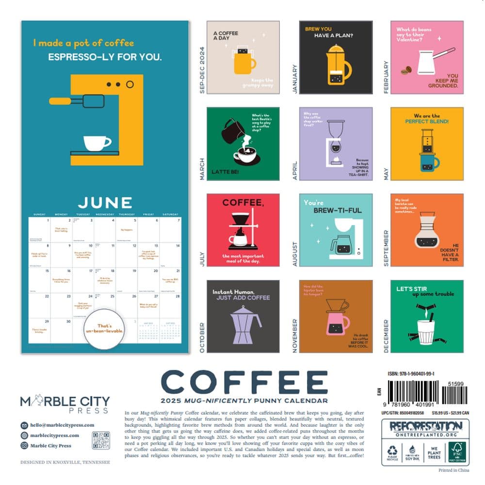 Coffee Mug-nificently Punny 2025 Wall Calendar First Alternate Image width=&quot;1000&quot; height=&quot;1000&quot;