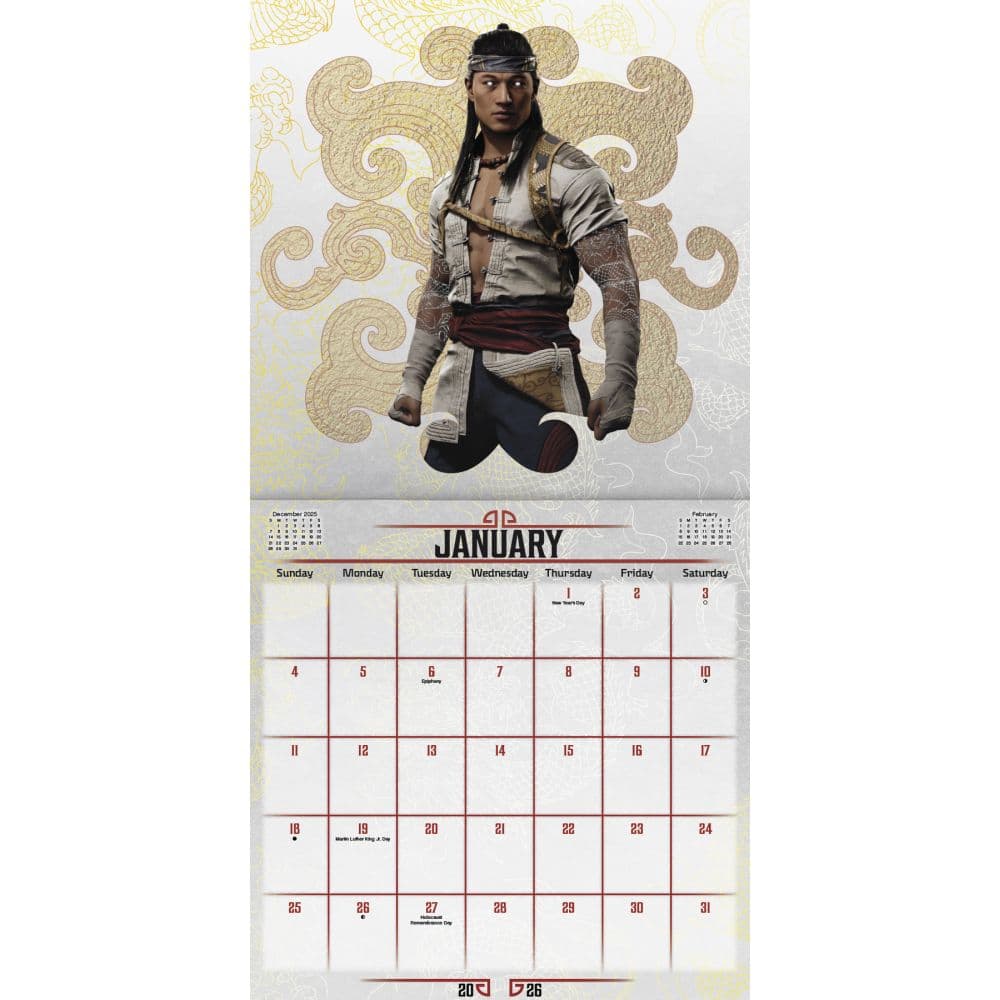 Mortal Kombat 2026 Wall Calendar Second Alternate Image
