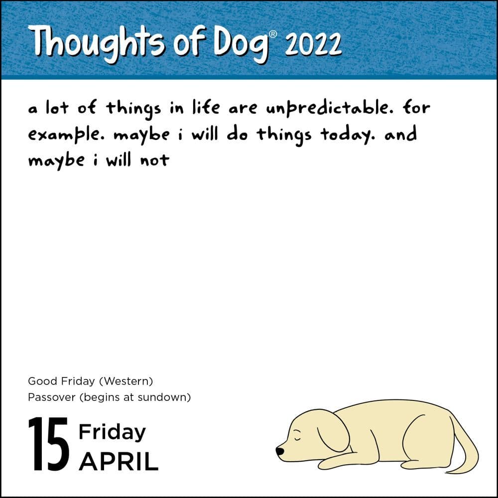 Thoughts Of Dog 2022 Day-To-Day Calendar - Calendars.com