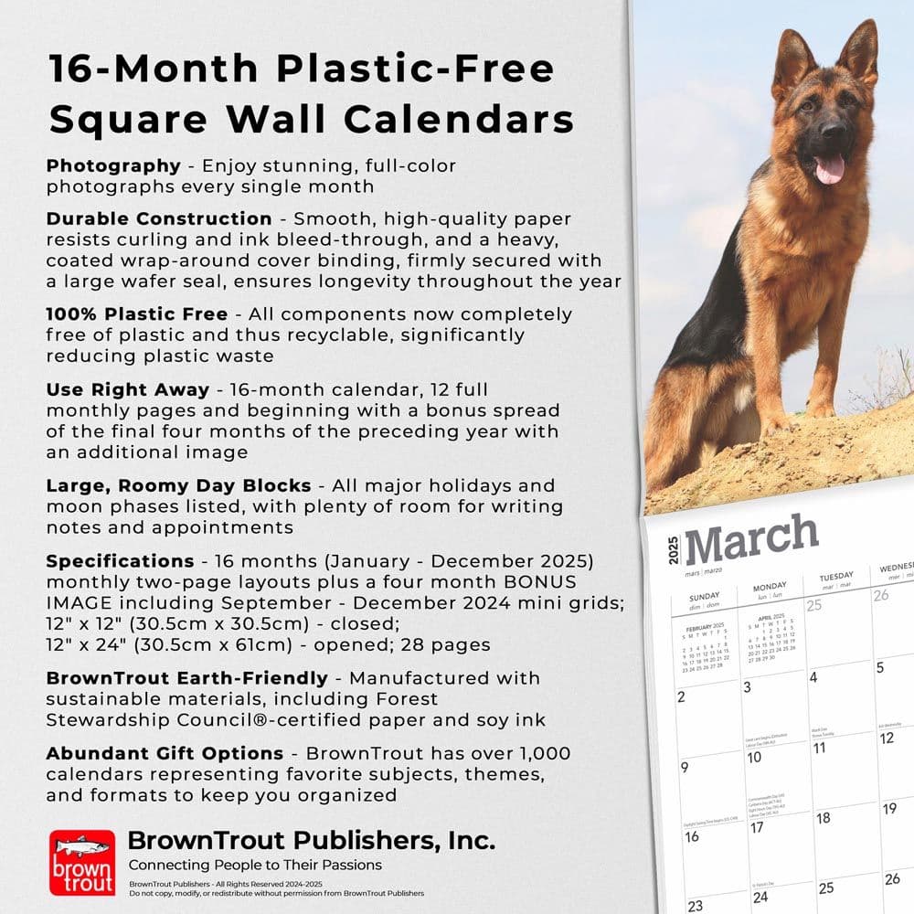 German Shepherds 2025 Wall Calendar Fifth Alternate Image width=&quot;1000&quot; height=&quot;1000&quot;