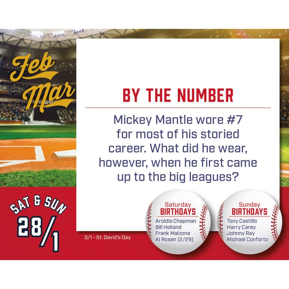Baseball Trivia 2026 Desk Calendar Second Alternate Image