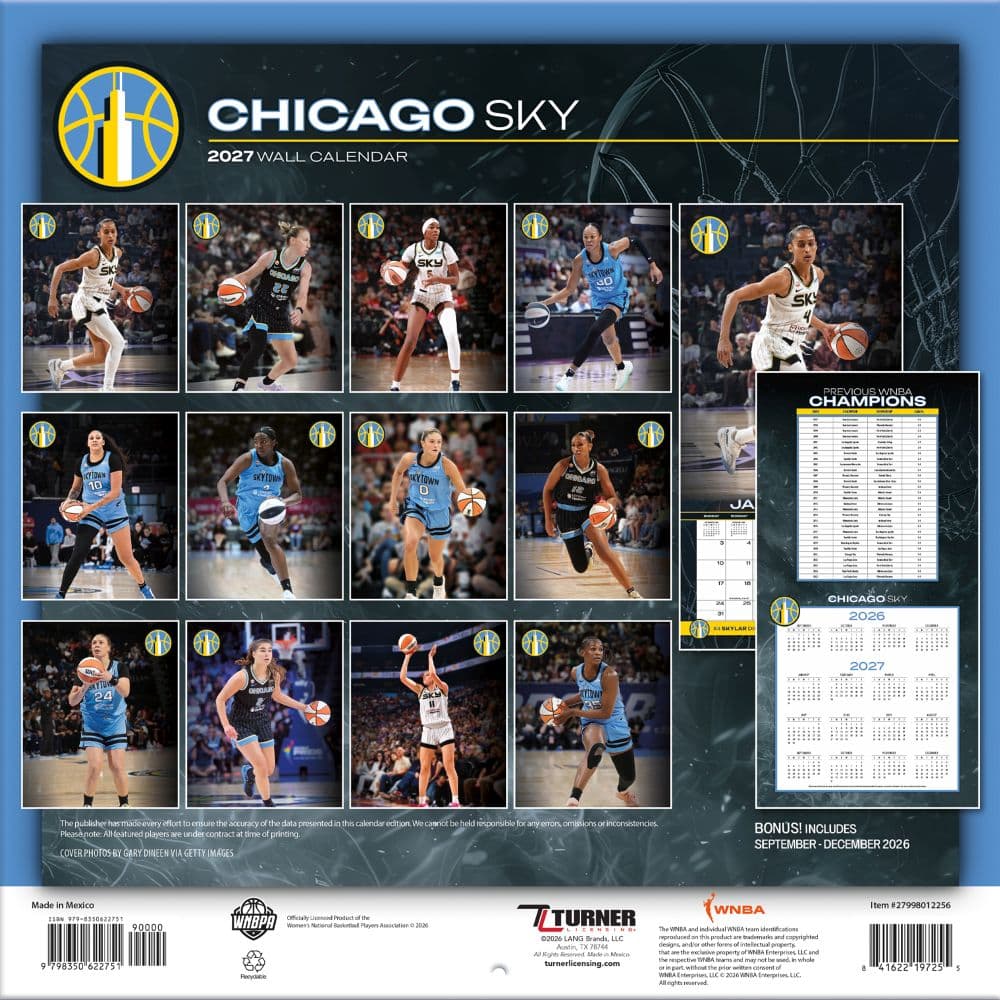 WNBA Chicago Sky 2027 Wall Calendar First Alternate Image
