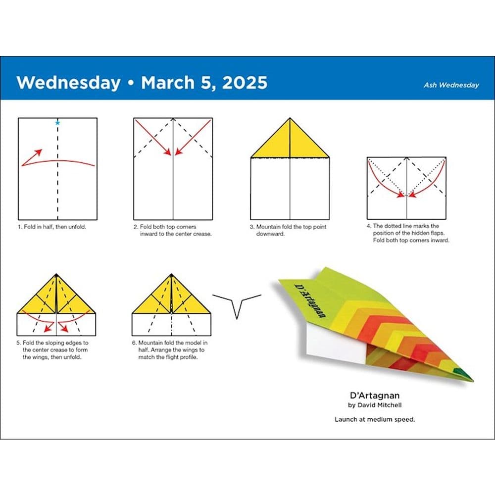 Paper Airplane 2025 Desk Calendar