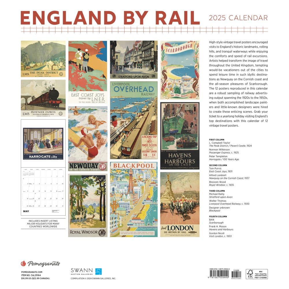 England by Rail 2025 Wall Calendar First Alternate Image width="1000" height="1000"