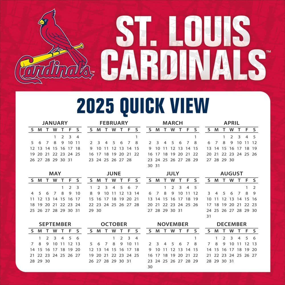 MLB St Louis Cardinals 2025 Desk Calendar Third Alternate Image