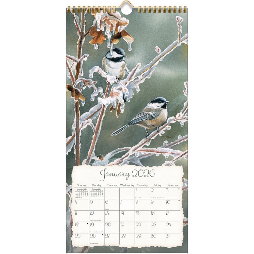 Songbirds 2026 Vertical Wall Calendar_ALT1