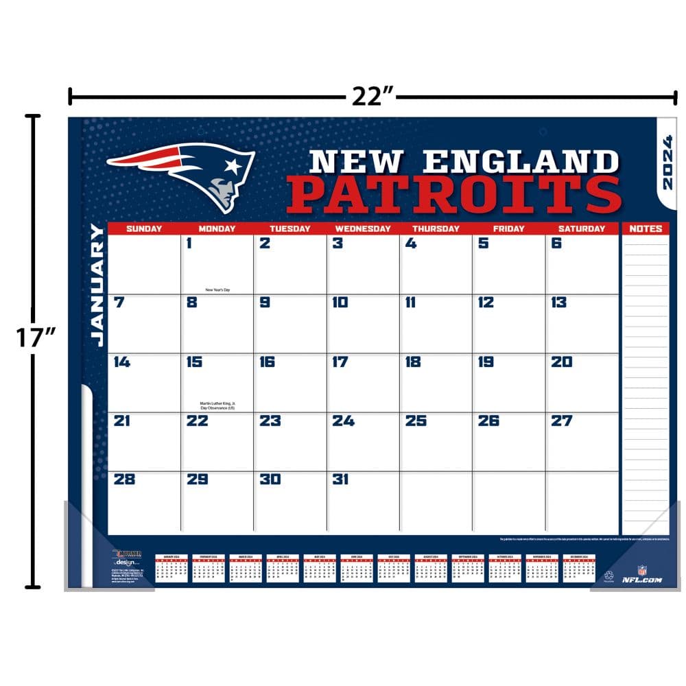 NFL New England Patriots 2024 Desk Pad Fourth Alternate Image width=&quot;1000&quot; height=&quot;1000&quot;