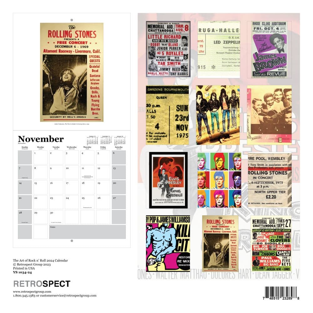 Art Of Rock and Roll 2024 Wall Calendar First Alternate Image width=&quot;1000&quot; height=&quot;1000&quot;