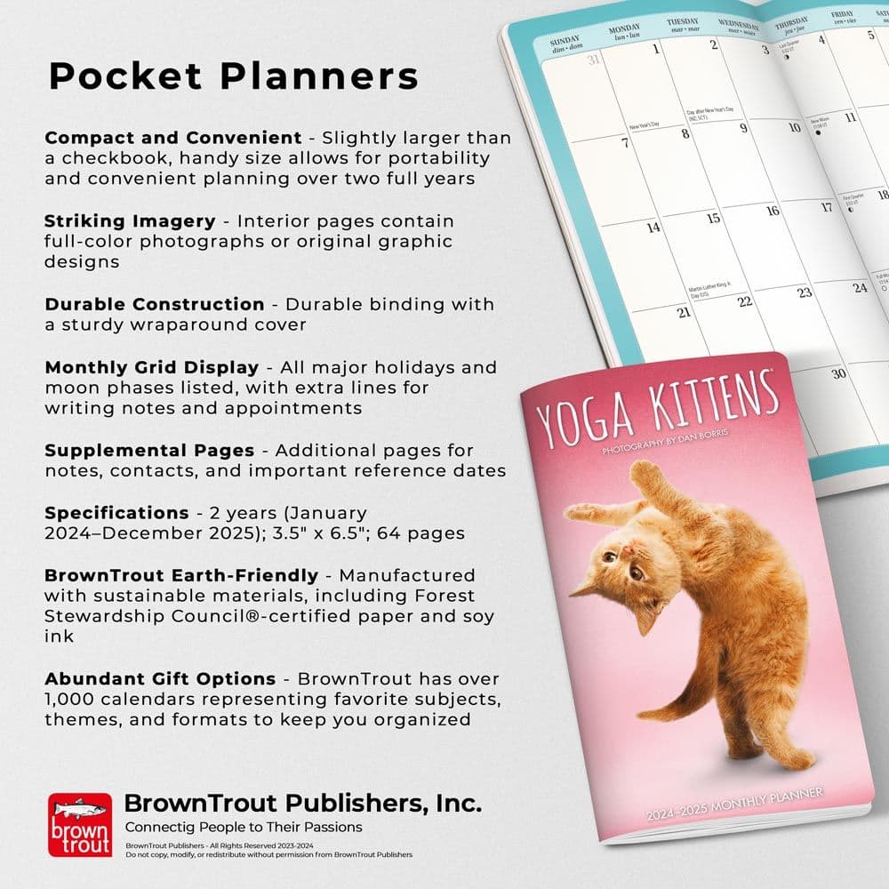 Yoga Kittens 2 Year Pocket 2024 Planner Fourth Alternate Image width=&quot;1000&quot; height=&quot;1000&quot;