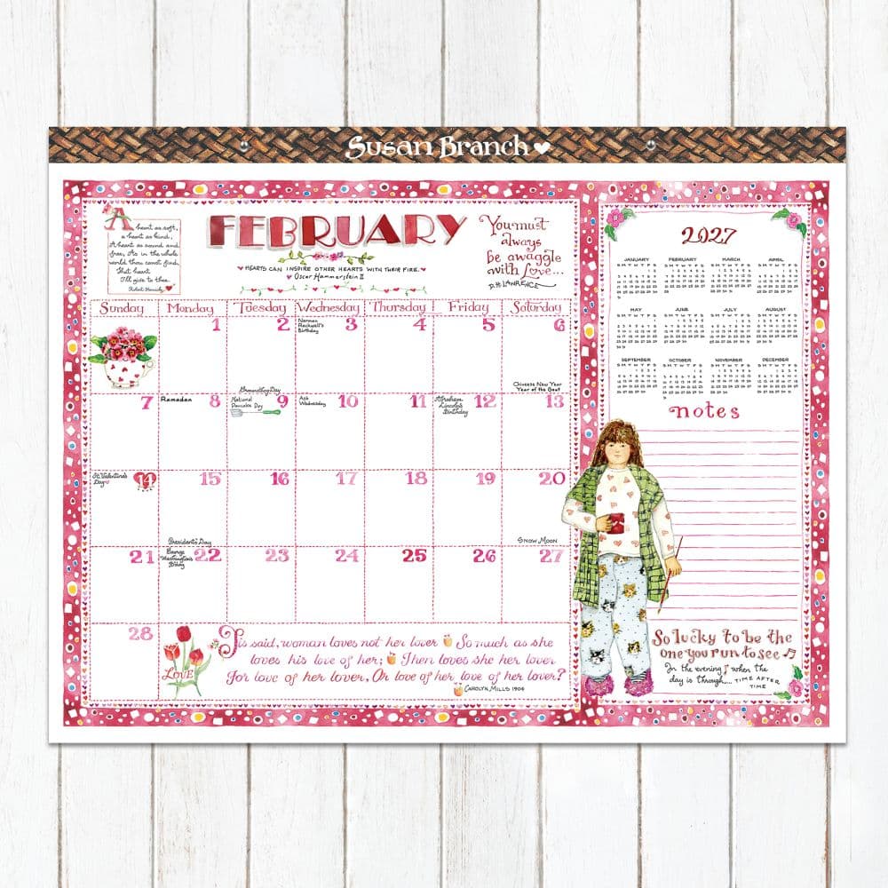 Susan Branch Large Desk Pad Monthly Blotter Calendar First Alternate Image