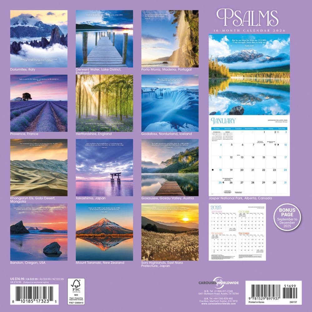 Psalms Special Value 2026 Wall Calendar First Alternate Image