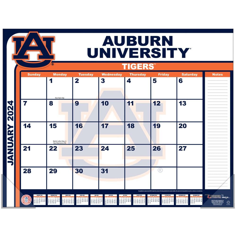 Auburn Tigers 2025 Desk Pad