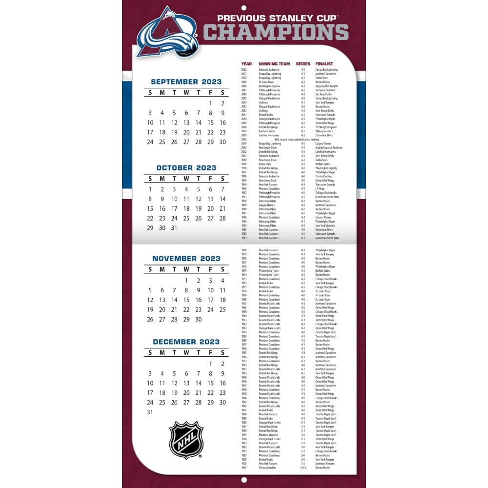 Colorado Avalanche 2025 Wall Calendar