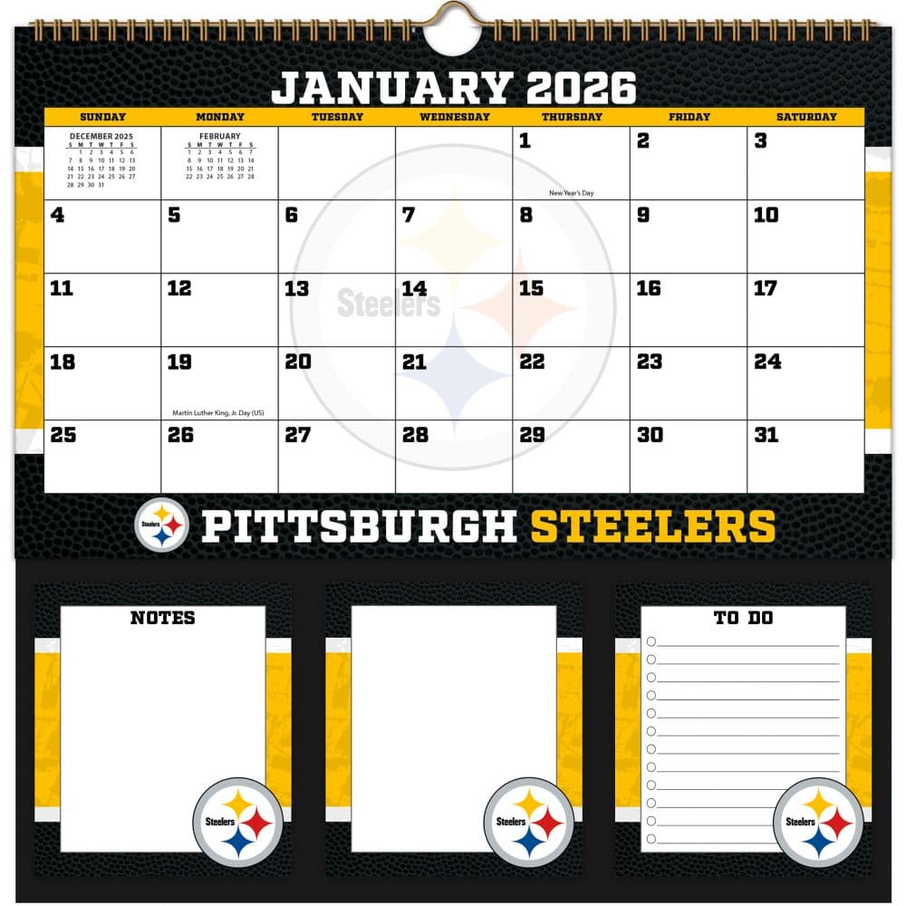 image NFL Pittsburgh Steelers 2026 Memomate Spiral Wall Calendar
