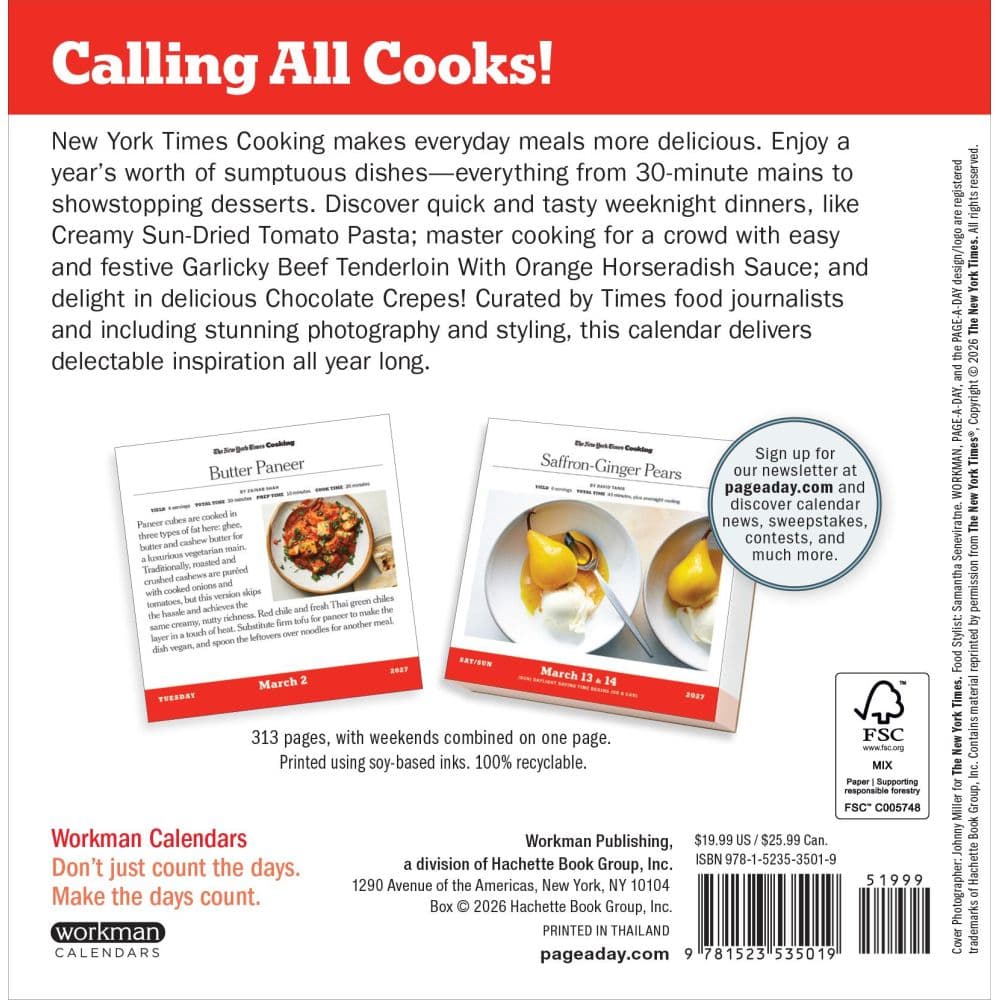 New York Times Cooking 2027 Page-A-Day Desk Calendar First Alternate Image