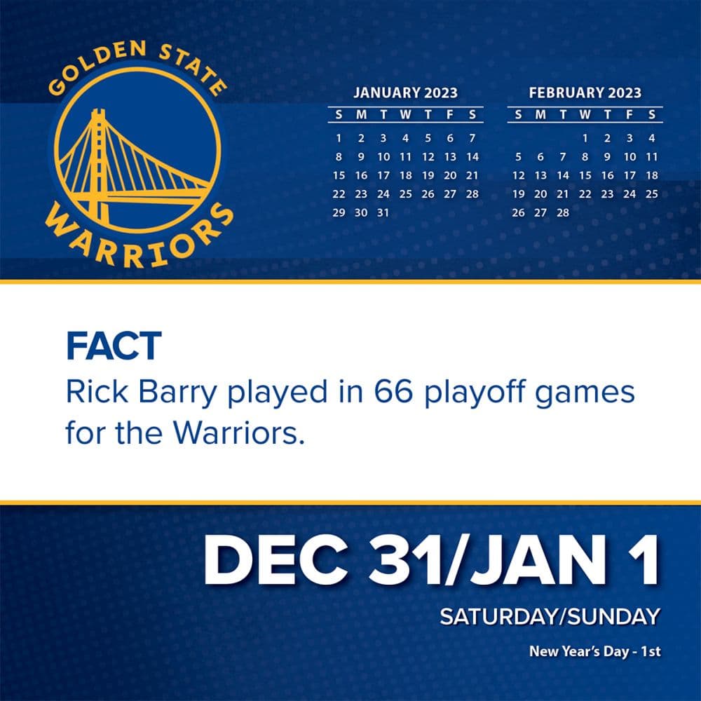 Golden State Warriors 2023 Desk Calendar - Calendars.com