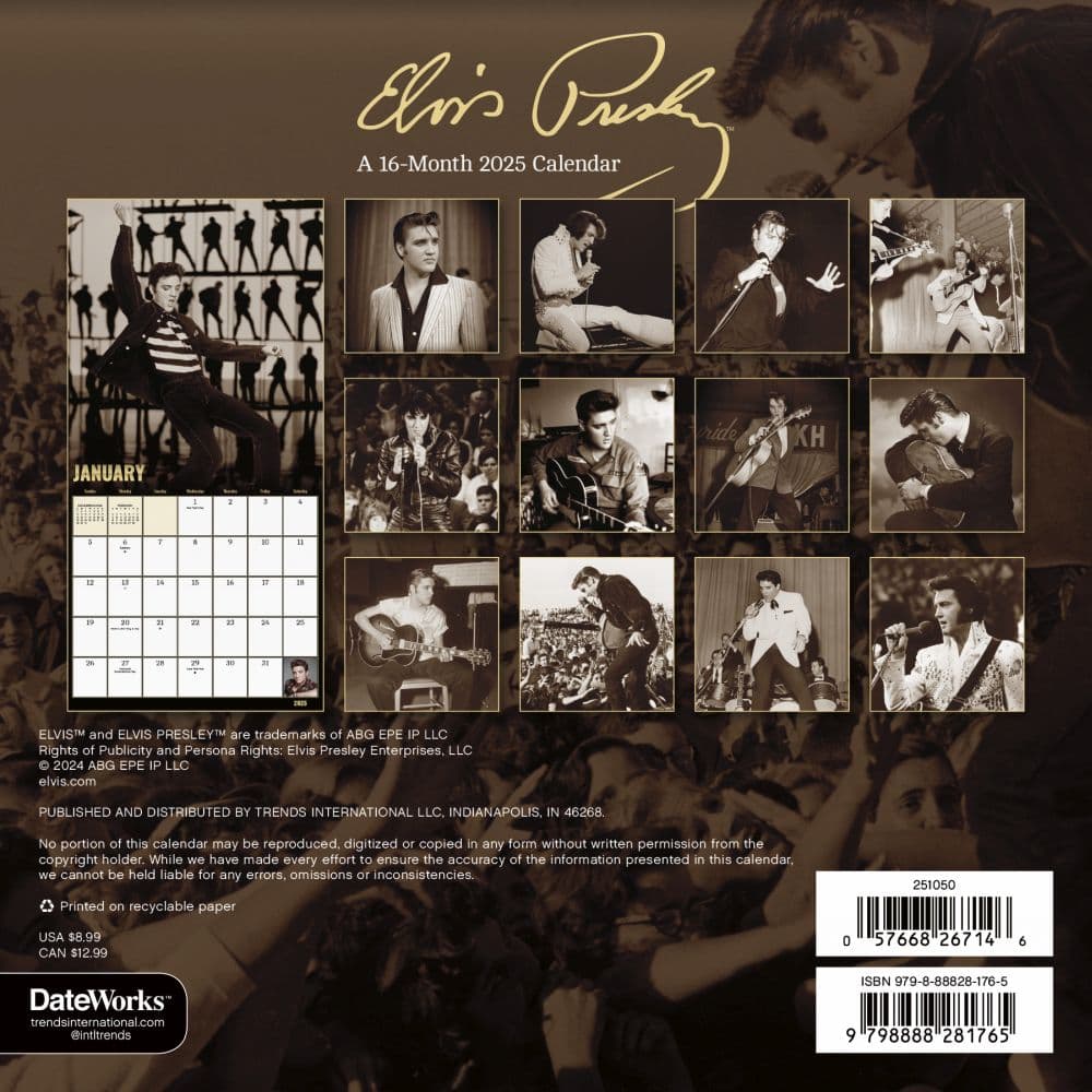 Elvis 2025 Mini Wall Calendar First Alternate Image width=&quot;1000&quot; height=&quot;1000&quot;