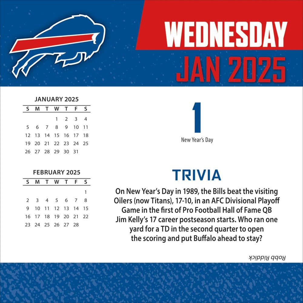 NFL Buffalo Bills 2025 Desk Calendar First Alternate Image