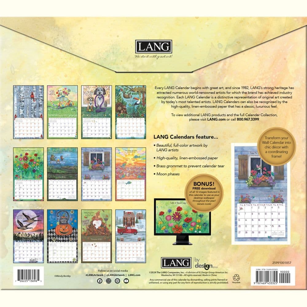 Favorite Things by Wendy Bentley 2025 Wall Calendar