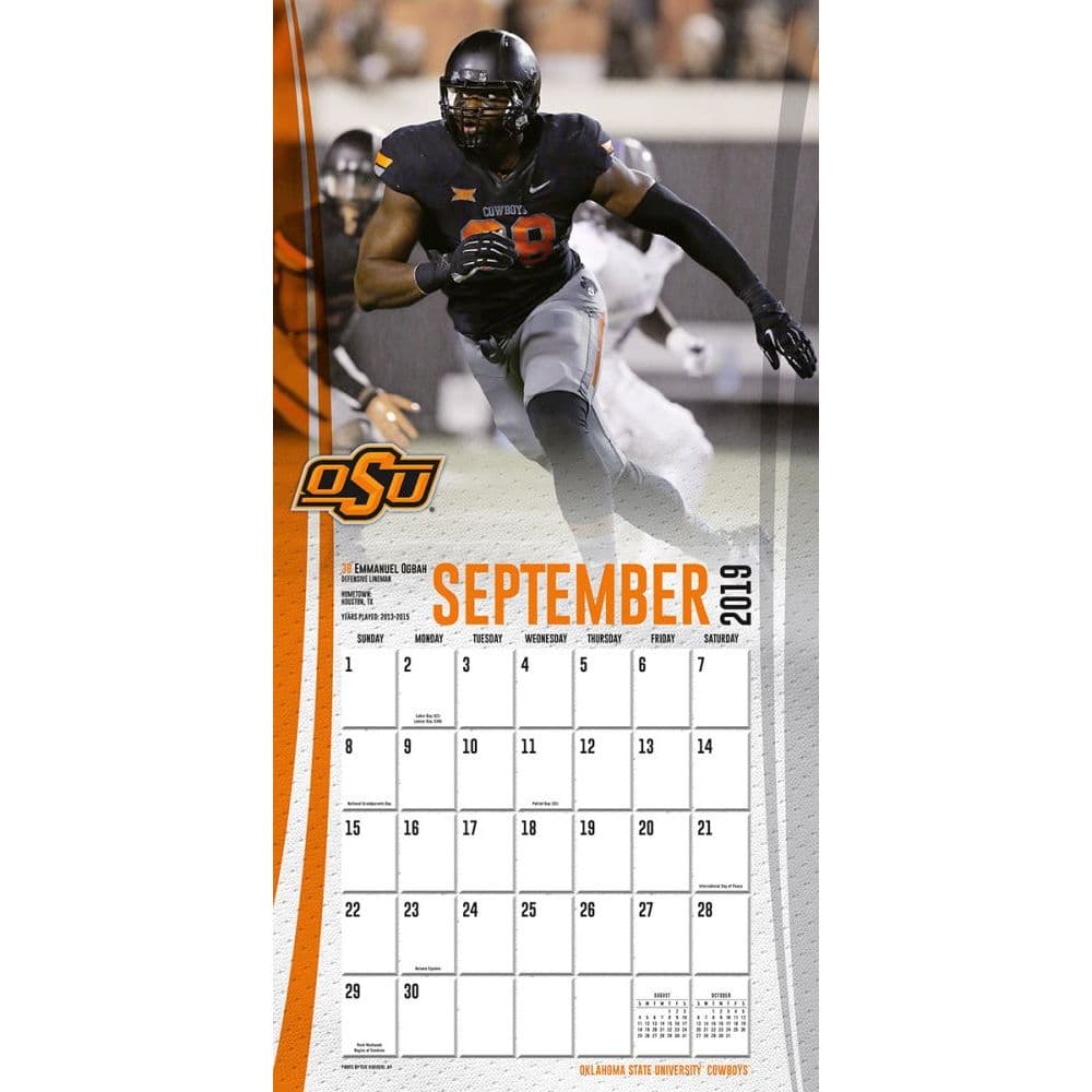 Oklahoma State Cowboys Wall Calendar