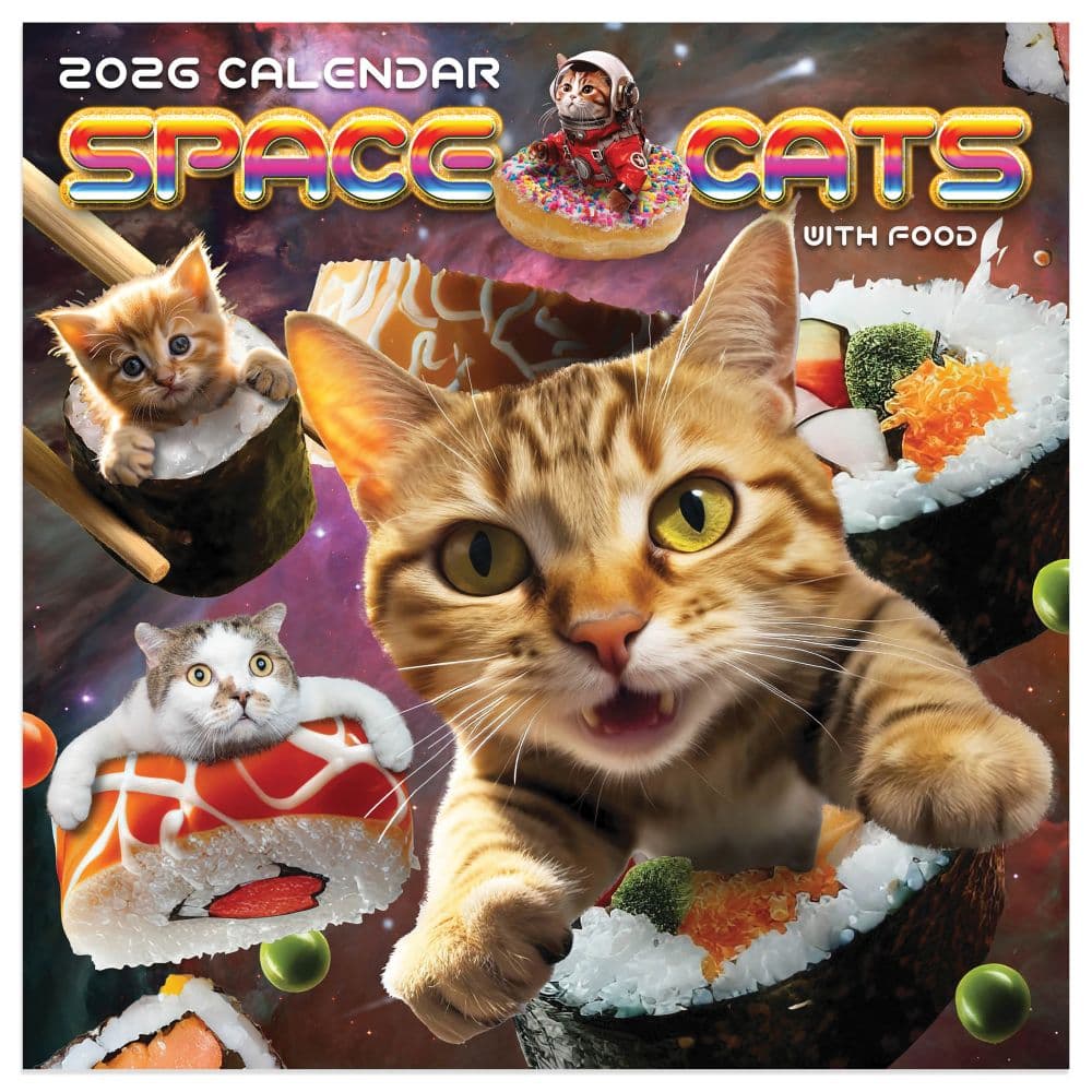 Space Cats 2026 Mini Wall Calendar