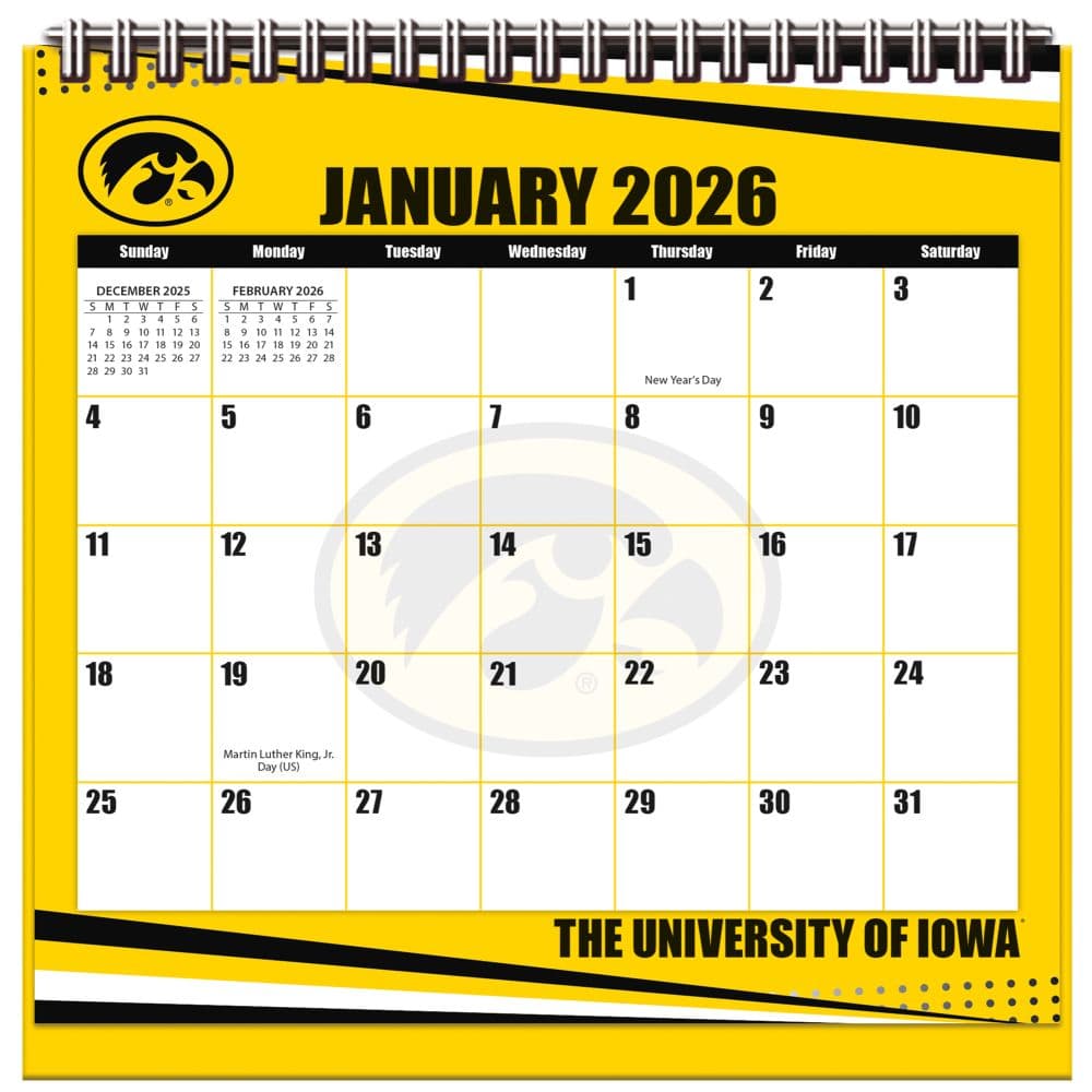 Iowa Hawkeyes 2026 Easel Desk Calendar Main Product Image