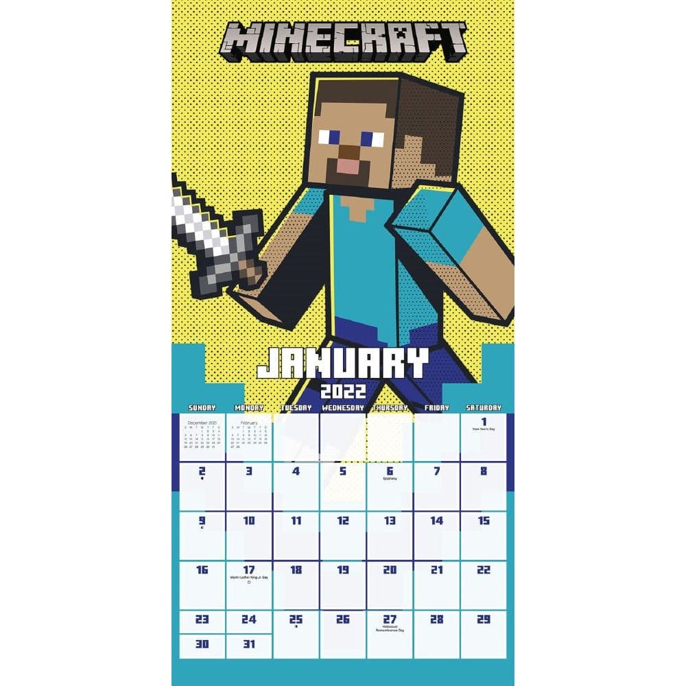 Minecraft Exclusive 2022 Wall Calendar with Collectors Print