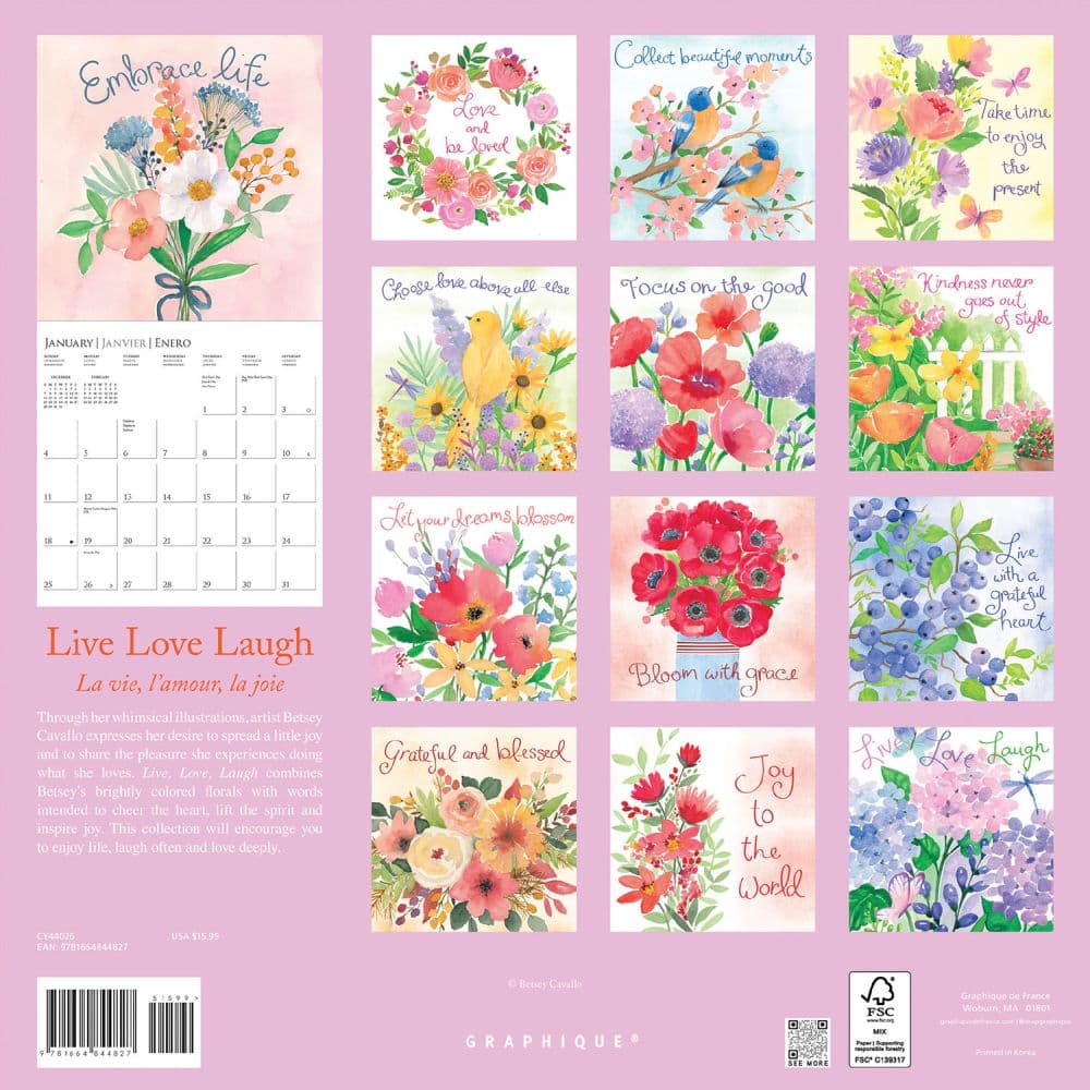 Live Love Laugh 2026 Wall Calendar First Alternate Image