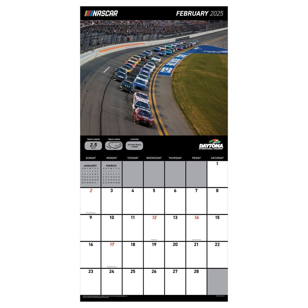 Nascar Tracks 2025 Wall Calendar Second Alternate Image