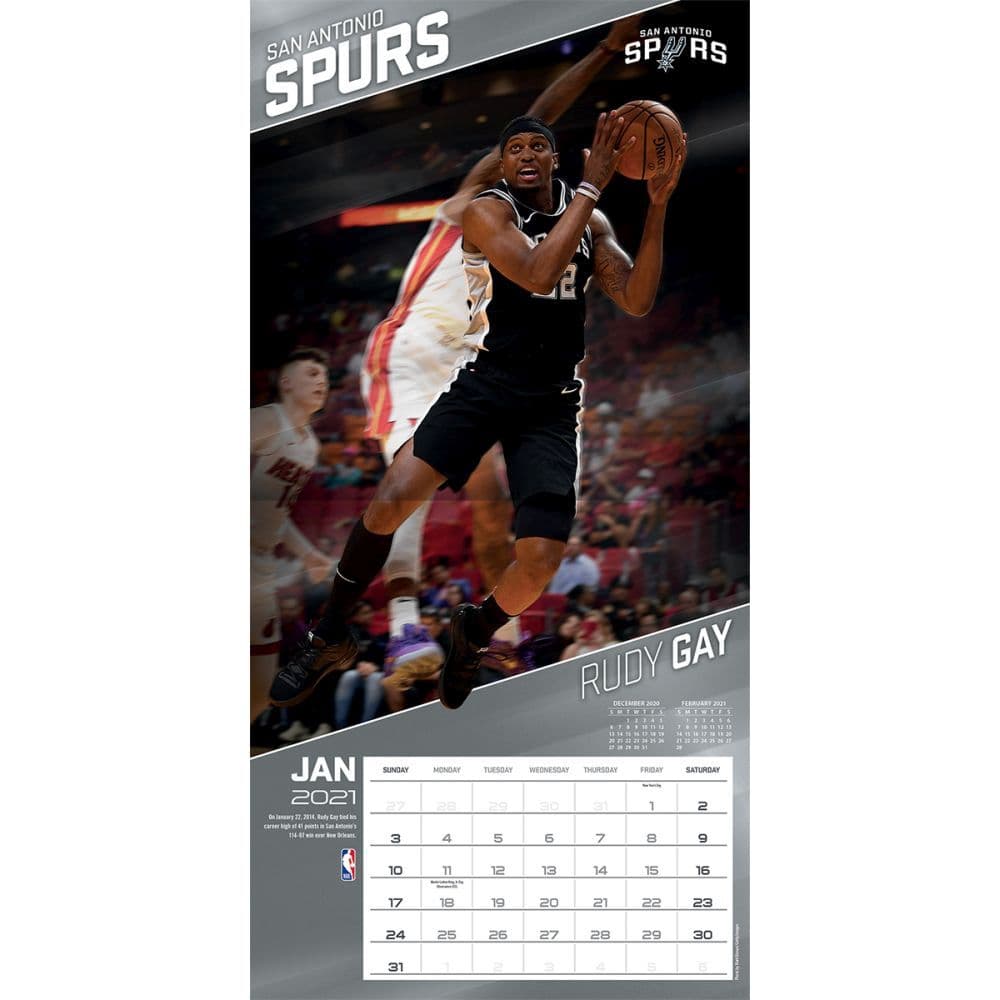 San Antonio Spurs Team Wall Calendar