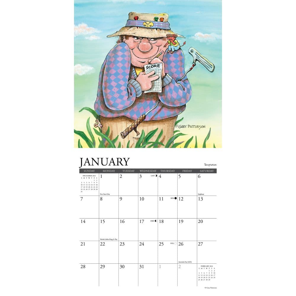 Golf Crazy Patterson 2024 Mini Wall Calendar