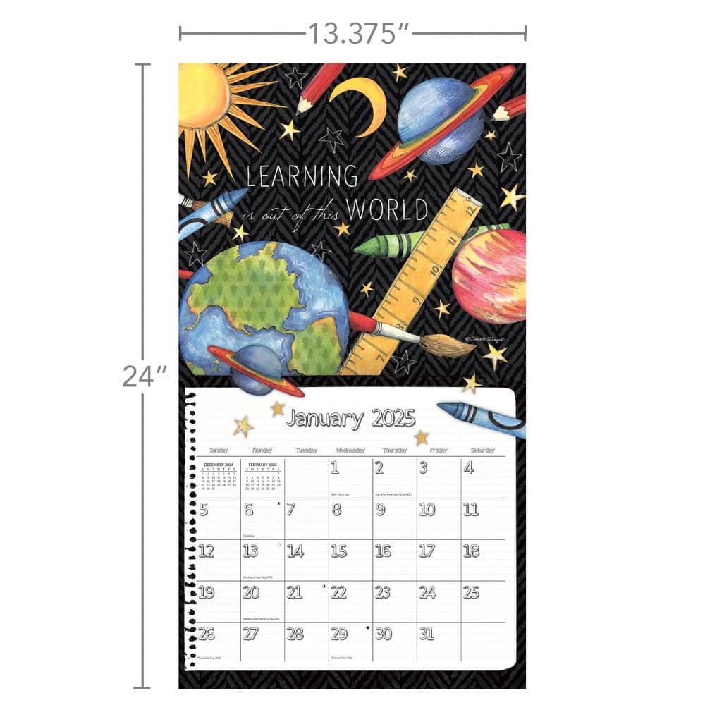Schoolhouse by Susan Winget 2025 Wall Calendar