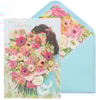 image Girl with Birthday Bouquet Birthday Card Main Product Image width=&quot;1000&quot; height=&quot;1000&quot;