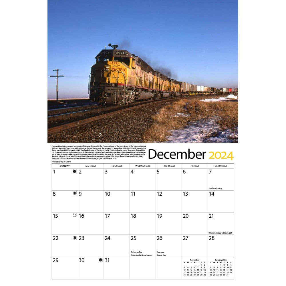 Trains Union Pacific Railroad 2024 Wall Calendar