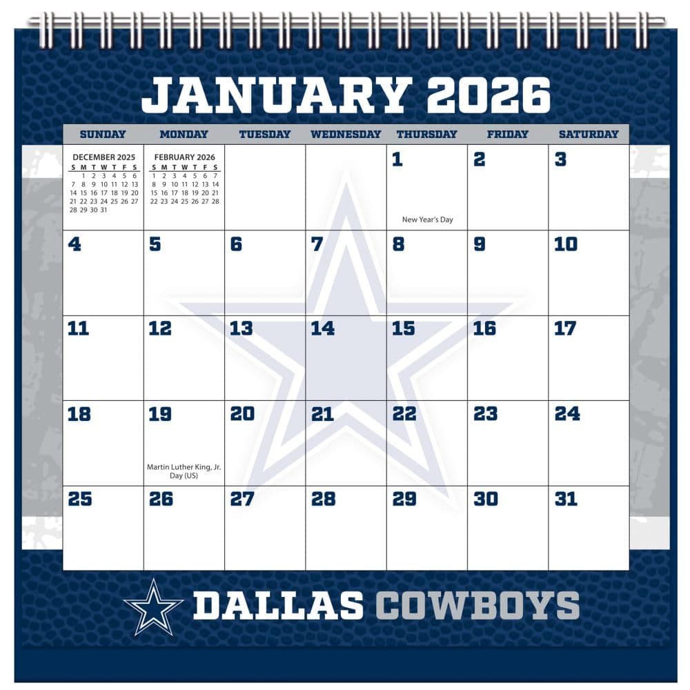 NFL Dallas Cowboys 2026 Easel Desk Calendar Main Product Image
