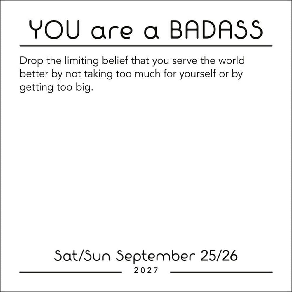 You Are a Badass 2027 Desk Calendar Fifth Alternate Image