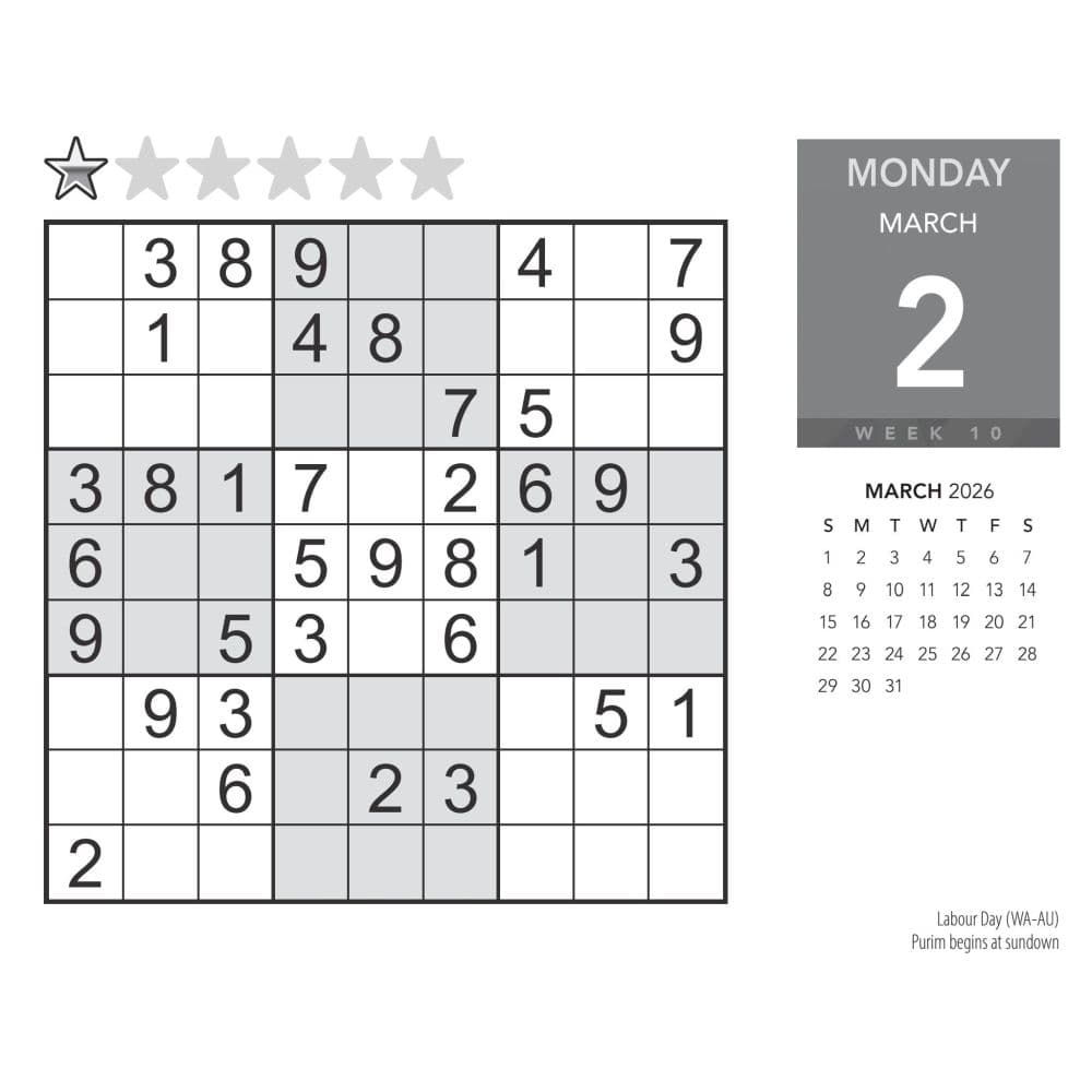 Sudoku 2026 Desk Calendar Second Alternate Image