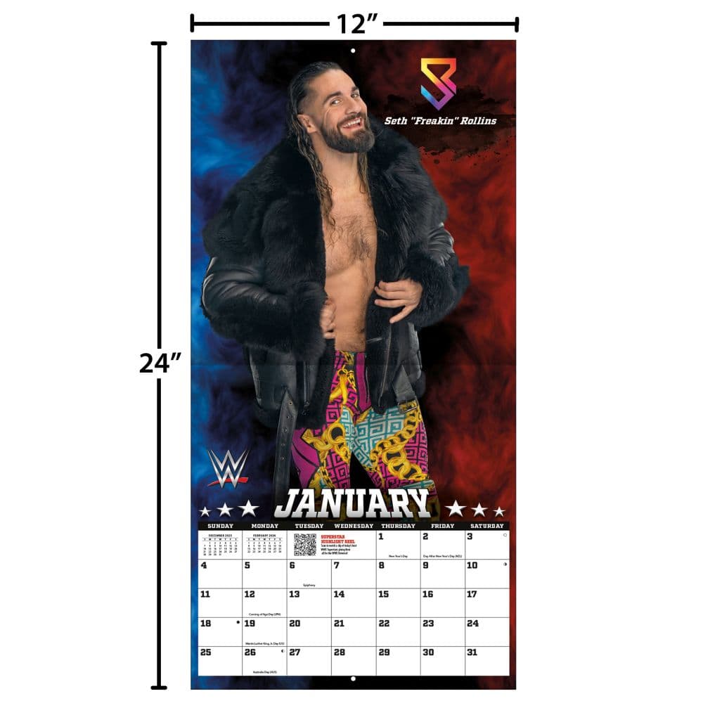 WWE Superstars 2026 Wall Calendar Fourth Alternate Image
