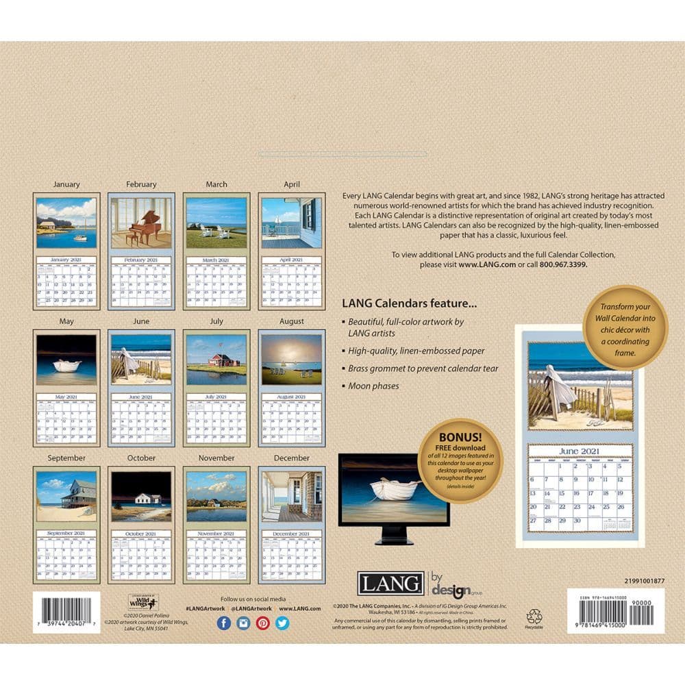 Seaside Wall Calendar by Daniel Pollera