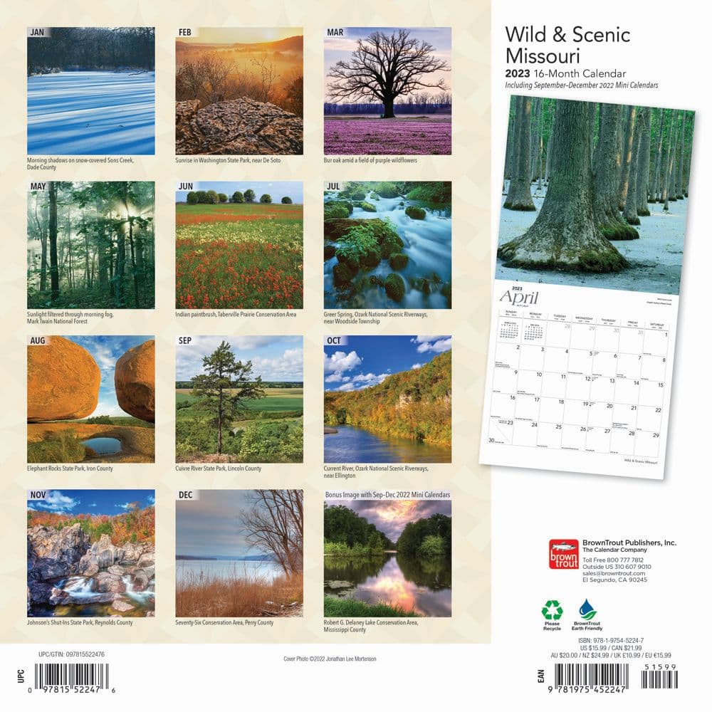 Missouri Wild and Scenic 2023 Wall Calendar - Calendars.com
