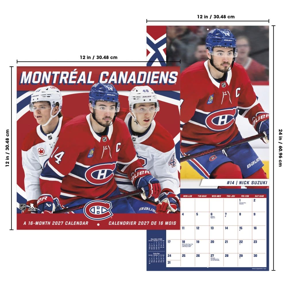 Montreal Canadiens Bilingual French 2027 Wall Calendar Sixth Alternate Image
