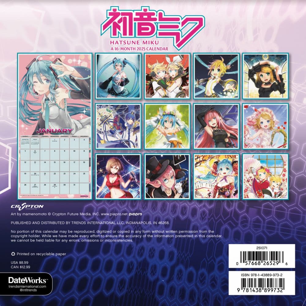 Hatsune Miku 2025 Mini Wall Calendar First Alternate Image width=&quot;1000&quot; height=&quot;1000&quot;