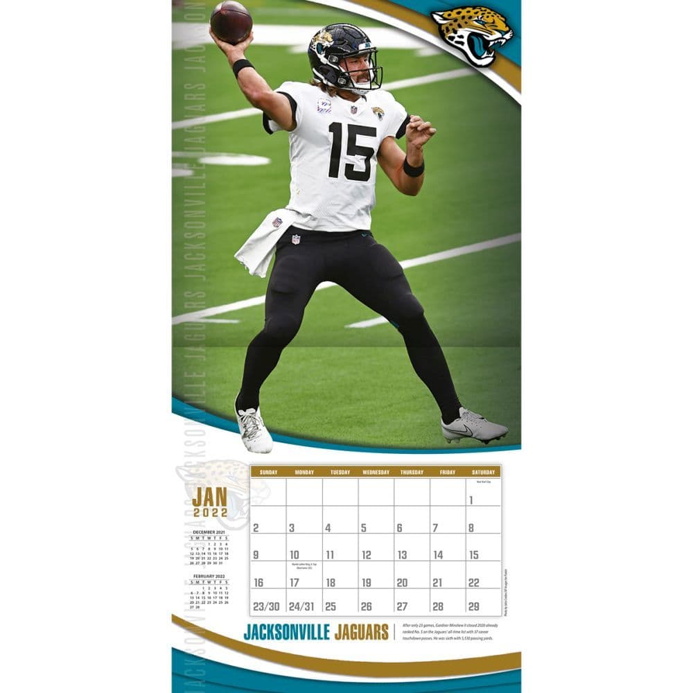 Jaguars Football Schedule 2022 Jacksonville Jaguars 2022 Wall Calendar - Calendars.com