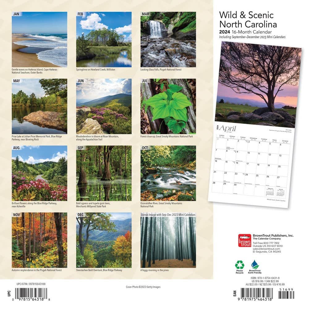 North Carolina Nature 2024 Wall Calendar