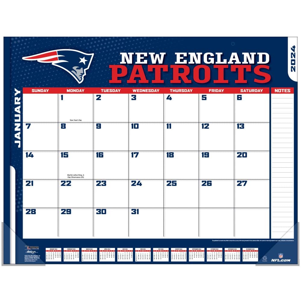 NFL New England Patriots 2024 Desk Pad First Alternate Image width=&quot;1000&quot; height=&quot;1000&quot;