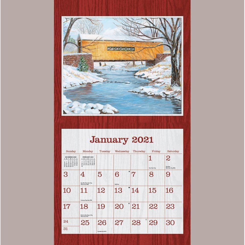 Covered Bridge Wall Calendar by Persis Clayton Weirs