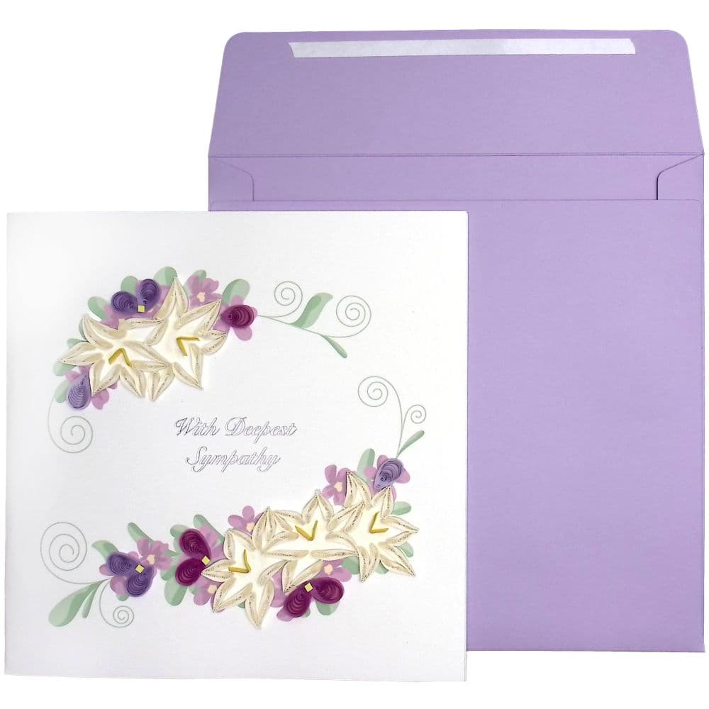 Flowers &amp; Lilac Sympathy Card Main Product Image